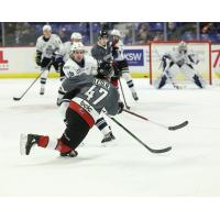 Vancouver Giants defenceman Mazden Leslie vs. the Victoria Royals