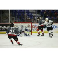 Vancouver Giants defenceman Mazden Leslie vs. the Victoria Royals