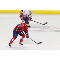 Springfield Thunderbirds center Matthew Peca with the puck vs. the Bridgeport Islanders