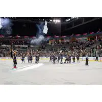 Rapid City Rush salute the crowd after a win over the Utah Grizzlies