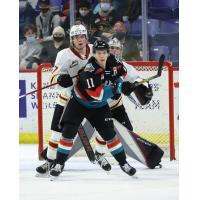 Kelowna Rockets right wing Pavel Novak vs. the Vancouver Giants