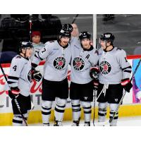 Rapid City Rush celebrate after a goal