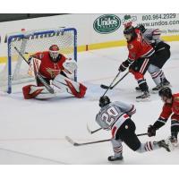 Wheeling Nailers forward Justin Almeida takes a shot against the Indy Fuel