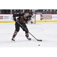 Defenceman Jackson van de Leest with the Calgary Hitmen