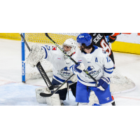 Wichita Thunder goaltender Jake Theut vs. the Kansas City Mavericks