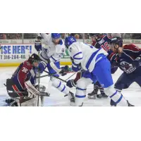 Wichita Thunder takes a shot against the Tulsa Oilers
