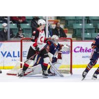 Prince George Cougars right wing Blake Eastman vs. the Kamloops Blazers