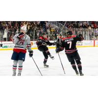 Birmingham Bulls celebrate a goal against the Macon Mayhem