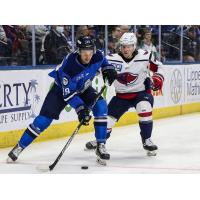 Jacksonville Icemen forward Abbott Girduckis handles the puck vs. the South Carolina Stingrays