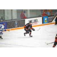 Danbury Hat Tricks forward Tobias Odjick vs. the Binghamton Black Bears