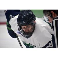 North Iowa Bulls center Jack Campion gets locked in for a faceoff