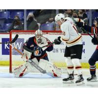 Vancouver Giants left wing Adam Hall vs. the Kamloops Blazers