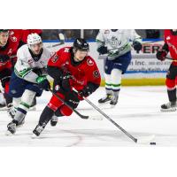 Prince George Cougars centre Carlin Dezainde vs. the Seattle Thunderbirds