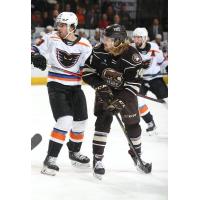 Lehigh Valley Phantoms tussle with the Hershey Bears