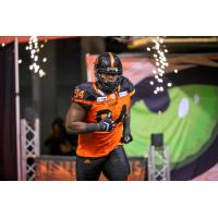 Defensive linemen Claudell Louis with the B.C. Lions