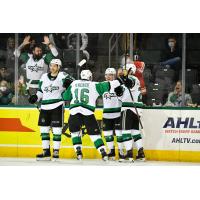 Texas Stars celebrate a goal against the Grand Rapids Griffins