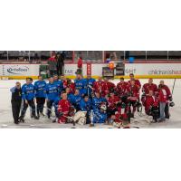 Allen Police vs. Allen Fire Charity Hockey Game participants