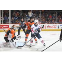 Lehigh Valley Phantoms goaltender Kiril Ustimenko vs. the Springfield Thunderbirds