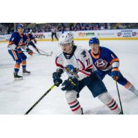Springfield Thunderbirds left wing Hugh McGing vs. the Bridgeport Islanders