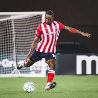 Defender Nyal Higgins with Atlético Ottawa