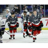 Vancouver Giants left wing Zach Ostapchuk (right) vs. the Victoria Royals