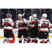 Belleville Senators exchange congratulations