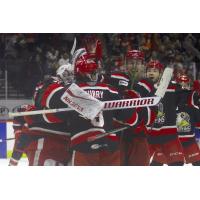 Grand Rapids Griffins celebrate a shootout win