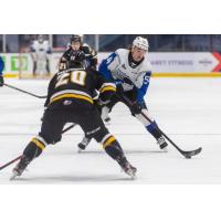 Saint John Sea Dogs defenceman Jeremie Poirier vs. the Cape Breton Eagles