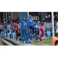 San Jose Earthquakes react after Francisco Calvo's stoppage-time goal against the Columbus Crew