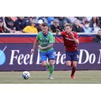 Seattle Sounders FC midfielder Albert Rusnak with possession vs. Real Salt Lake