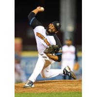 Junior Rincon pitching for the Charleston Dirty Birds in 2021