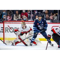 Belleville Senators goaltender Mads Sogaard vs. the Manitoba Moose