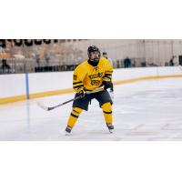 Forward Dylan Johnson with the University of Wisconsin-Superior