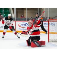 Belleville Senators goaltender Logan Flodell vs. the Utica Comets