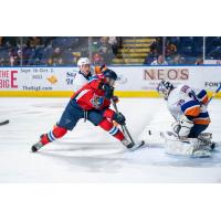 Springfield Thunderbirds center Matthew Peca shoots against the Bridgeport Islanders