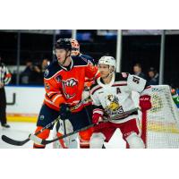 Grand Rapids Griffins center Kyle Criscuolo (right) vs. the Bakersfield Condors