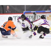 Reading Royals goaltender Hayden Hawkey vs. the Worcester Railers