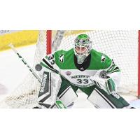 Goaltender Zach Driscoll with the University of North Dakota