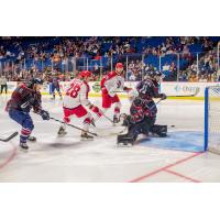 Allen Americans score against the Tulsa Oilers