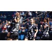 Racing Louisville FC celebrates a goal