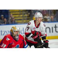 Belleville Senators right wing Parker Kelly vs. the Springfield Thunderbirds