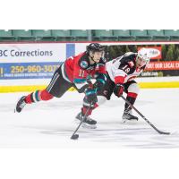 Kelowna Rockets right wing Pavel Novak vs. the Prince George Cougars