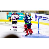 Maine Mariners goaltender Jeremy Brodeur vs. the Reading Royals