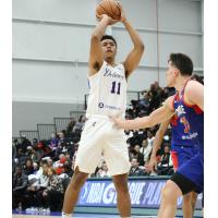 Jaden Springer of the Delaware Blue Coats puts up a shot against the Motor City Cruise