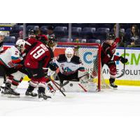 Vancouver Giants right wing Payton Mount takes a shot against the Kelowna Rockets