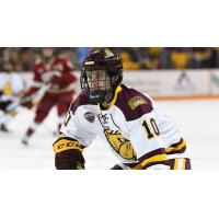 Forward Kobe Roth with the University of Minnesota-Duluth