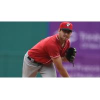 Jordan Romano pitching for the New Hampshire Fisher Cats