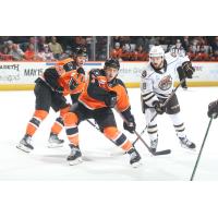 Lehigh Valley Phantoms defenseman Copoper Zech vs. the Hershey Bears