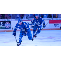 Wichita Thunder forward Carter Johnson (left) and Jay Dickman