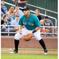 Portland Sea Dogs in their teal jerseys